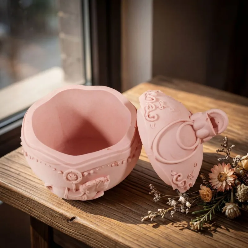 

A Top Quality Bauble Candle Jar Concrete Cement Jesmonite Mold Reusable Candle Refill Silicone Mold DIY Handmade Xmas Gifts
