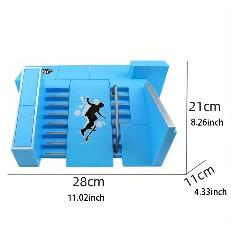 Mini tastiera Skate Park Kit Skateboard Giocattoli da dito con skateboard a 2 dita Rampa per ponte Skatepark per ragazzi e ragazze Regalo per bambini