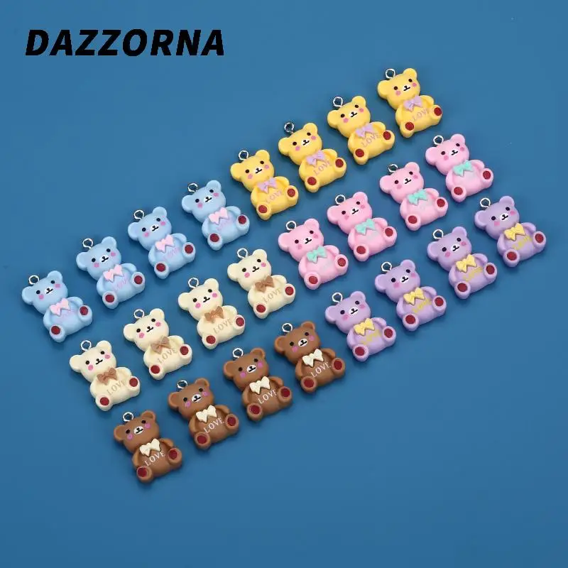 10Pcs 6 Color Resin Pendant 15x25mm Cartoon Cute Animal Pendant For Charm Bracelet Necklace Earring DIY Jewelry Making Accessory