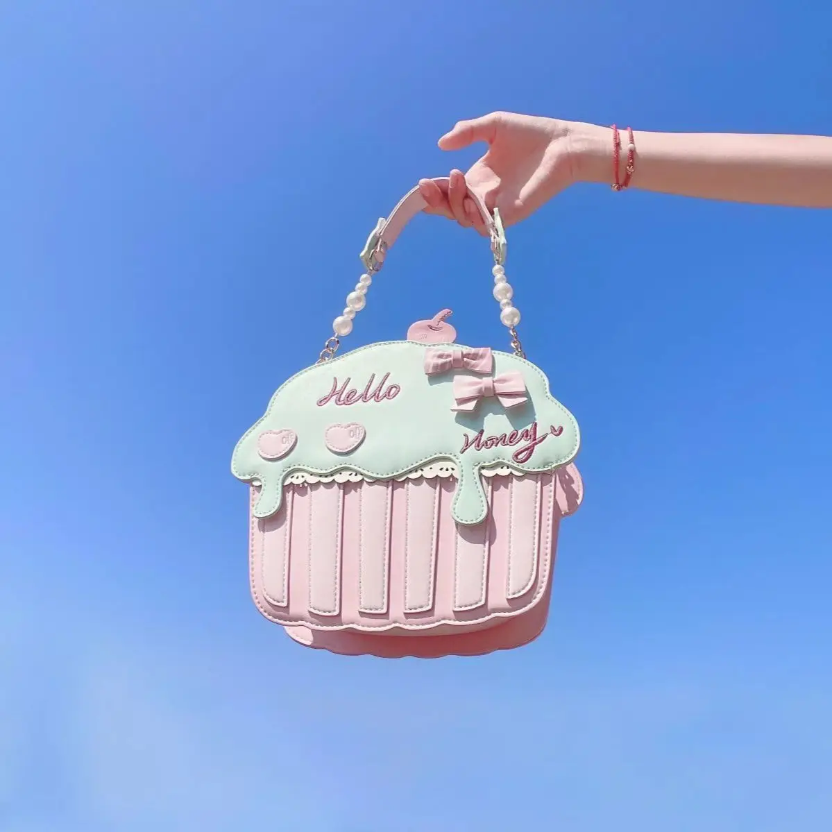 Milk Tea Bear Original Summer Lolita Girl Sweetheart Cross Bag Cute Girl Sweet Cake Bag Lolita Handheld Shoulder Bag