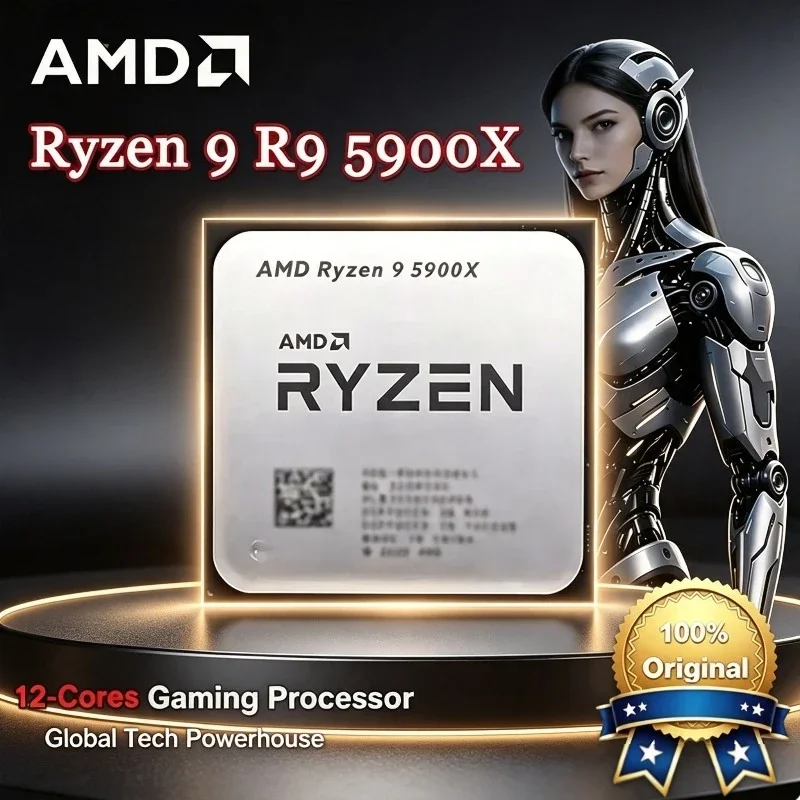 Original  AMD R9 5900X Ryzen 9 5900X 3.7GHz--4.8GHz 12-Core 24-Thread CPU Processor 7NM L2=6MB L3=64M Socket AM4