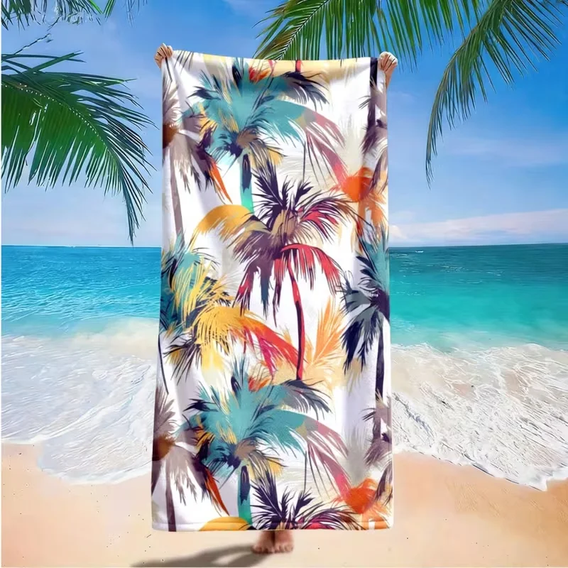Watercolor Conch Seashell Print Beach Towel Marine Ocean Theme Quick Dry Sand Proof Towel For Beach Pool Travel Summer Gift