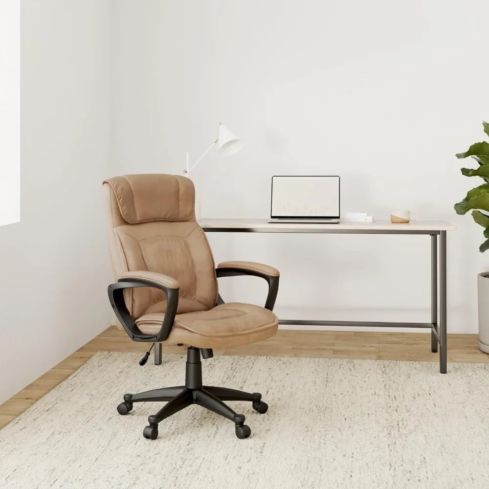 كرسي مكتب مريح متوسط الظهر مع دعم قطني ووسادة ثابتة، يتميز بوسائد ذات طبقات للراحة #2