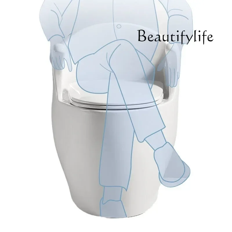 3.z.Creative toilet with armrest toilet household siphon silent deodorant toilet