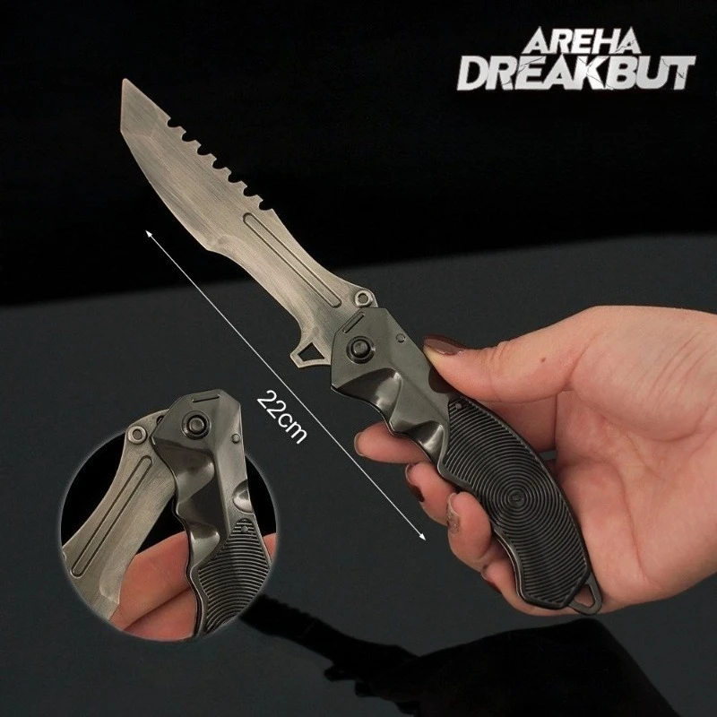 لعبة اندلاع الساحة سكين قتالي محيطي نسخة قابلة للطي أسلحة معدنية عالية الجودة نموذج حلية لعبة للأولاد قابلة للجمع هدية