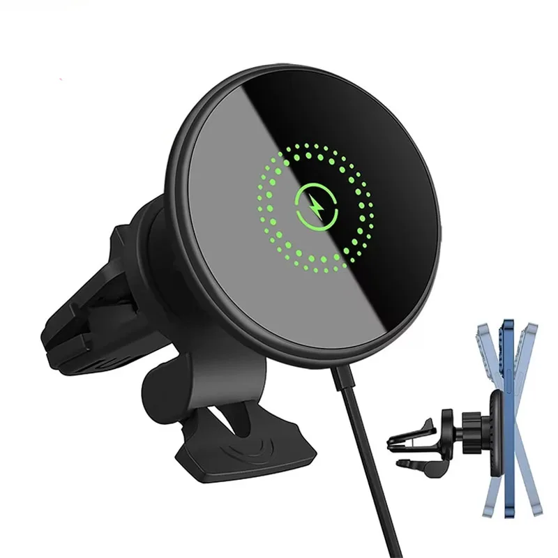 Soporte Magnético para Teléfono con Cargador Inalámbrico para Coche, Compatible con iPhone 17 16 15 14 13 12 Pro Max, Cargador Rápido para Coche