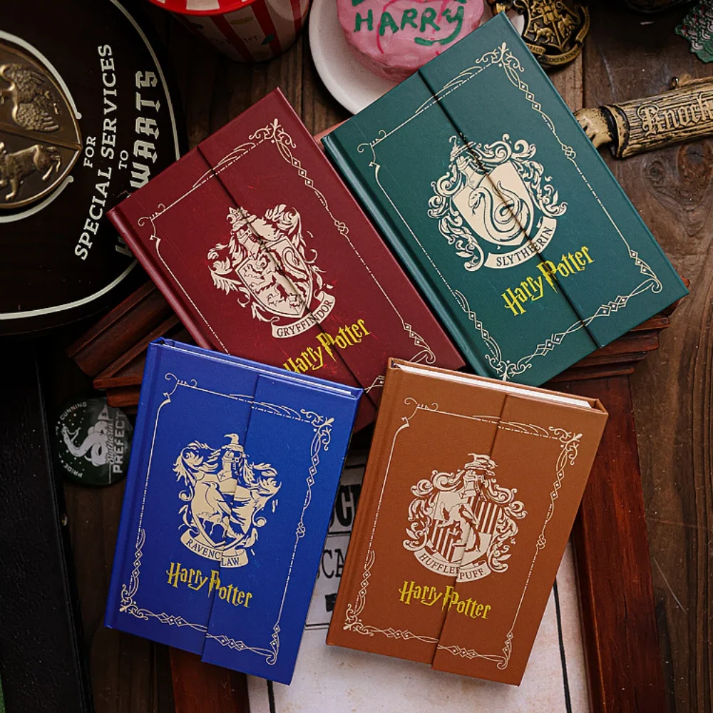 Carnets de notes, albums photo et agendas rétro à couverture rigide authentiques Harry Potter Hogwarts, série Académie de Magie Slytherin Gryffondor, cadeaux