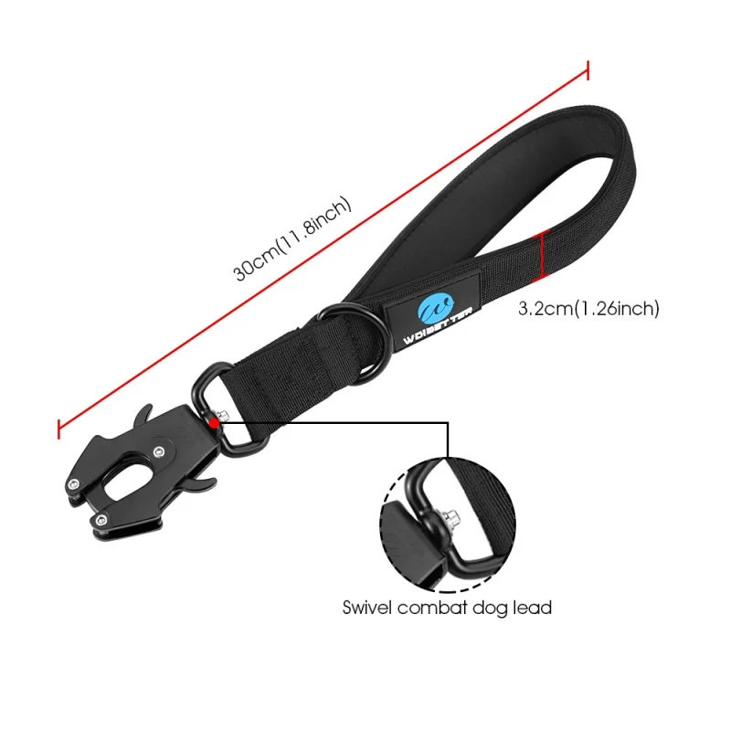 Leash Tactical Dog Collar, Military Adjustable Durable Training Nylon Shepard Metal Buckle Pet Large Dog Harness Set Pet Dog