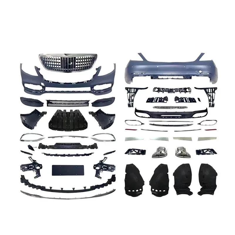 ترقية تعديل KitBody Kit لبنز مرسيدس S-class Encircling W222 تعديل الشريط الأمامي الأوسط صافي تطويق الظهر #2