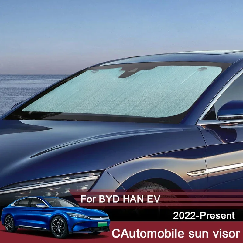 

Автомобильные солнцезащитные козырьки с защитой от ультрафиолета для BYD HAN EV 2022 2023 2024, оконная занавеска, солнцезащитный козырек, аксессуары для защиты переднего лобового стекла