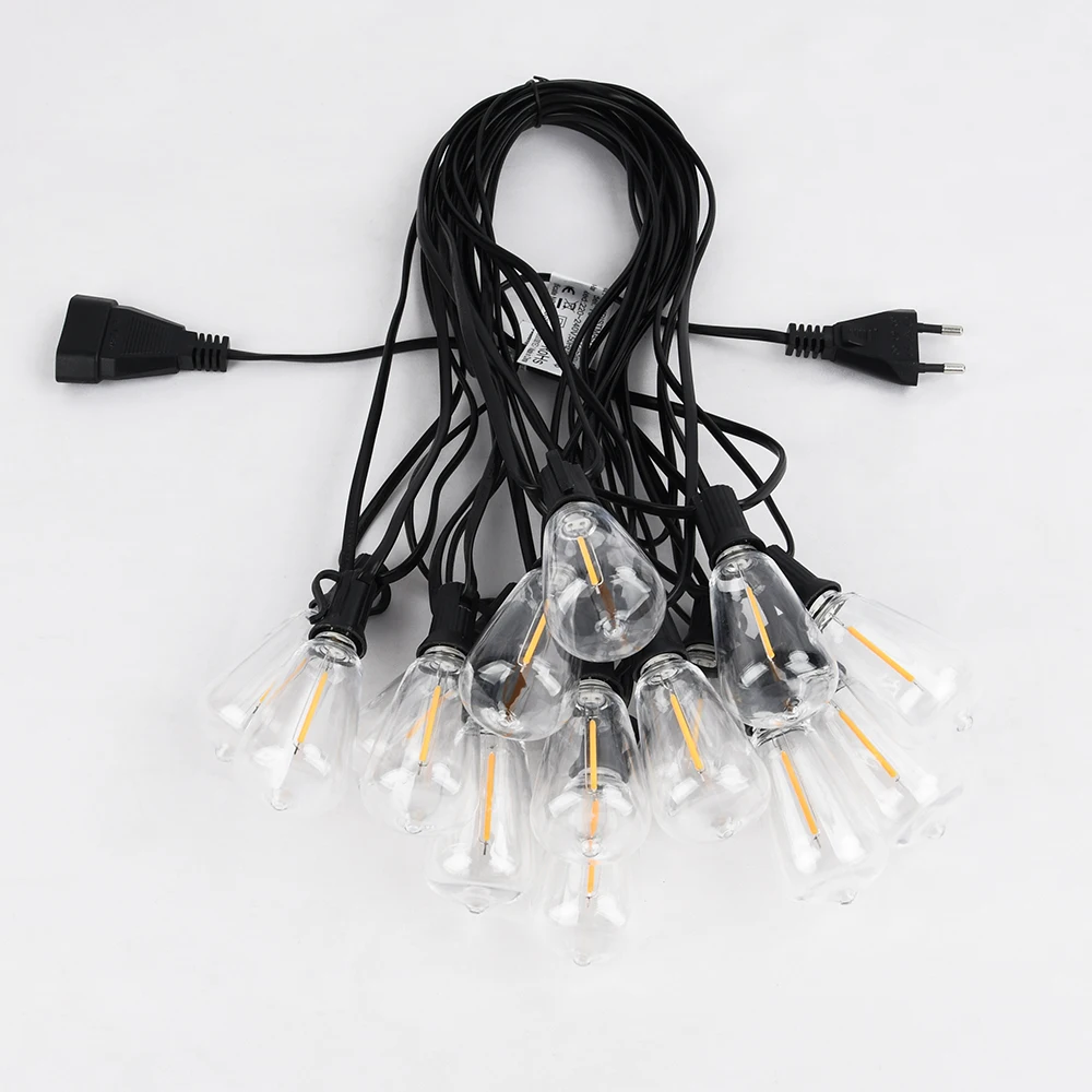 ST38 LED String Light IP44 Outdoor Holiday lighting Shatterproof Festoon LED Fairy Light Wonderful Decoration For Garden Wedding