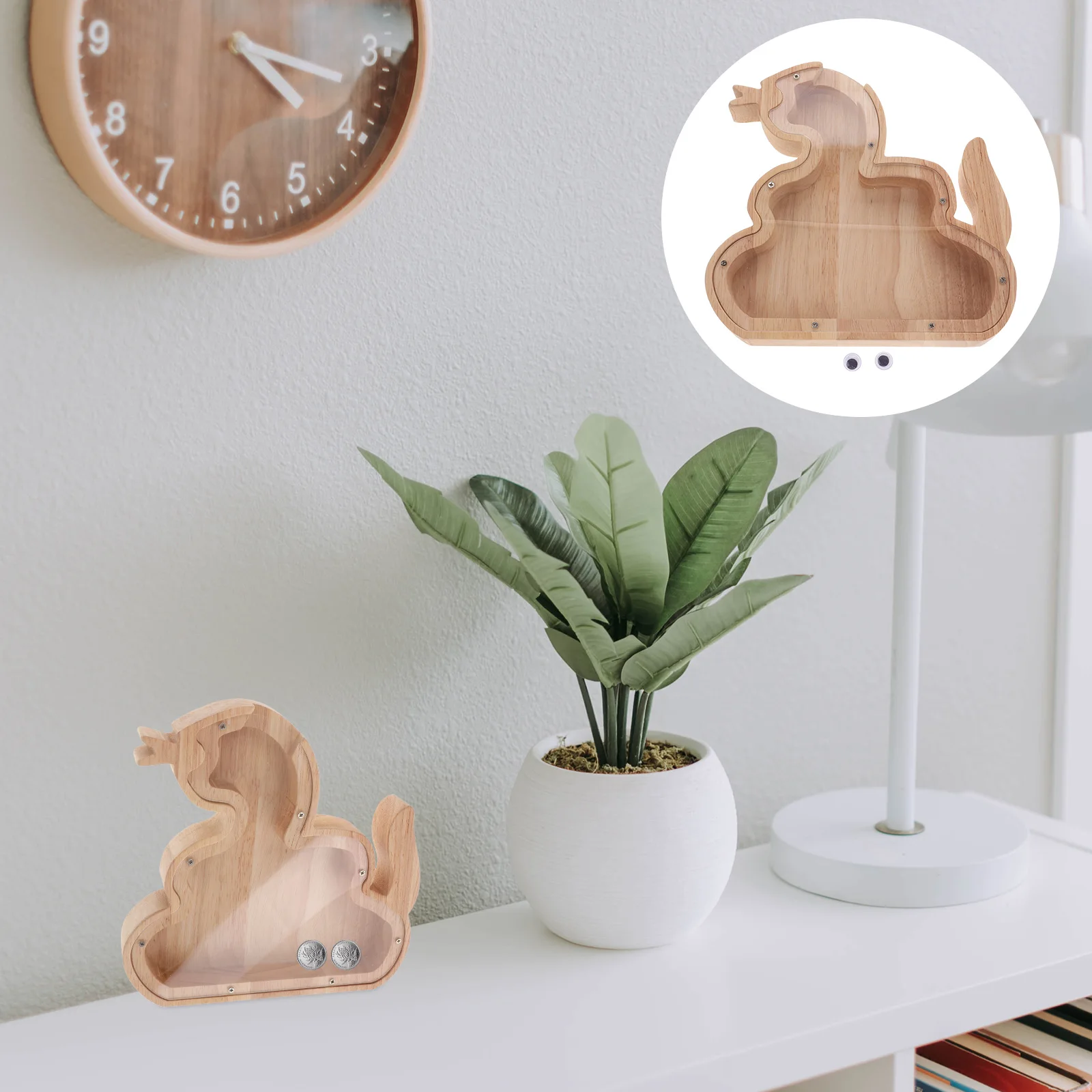 Wooden Dragon Shape Piggy Bank Kids Clear Coin Bank Boys Money Saving Box Animal Design Wooden Piggy Banks for Kids