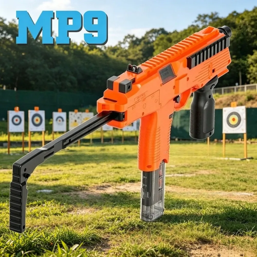 

Игрушечный автомат MP9 с высокоскоростной электрической автоматической стрельбой, инфракрасный пистолет с мягкими пулями для детей и мальчиков