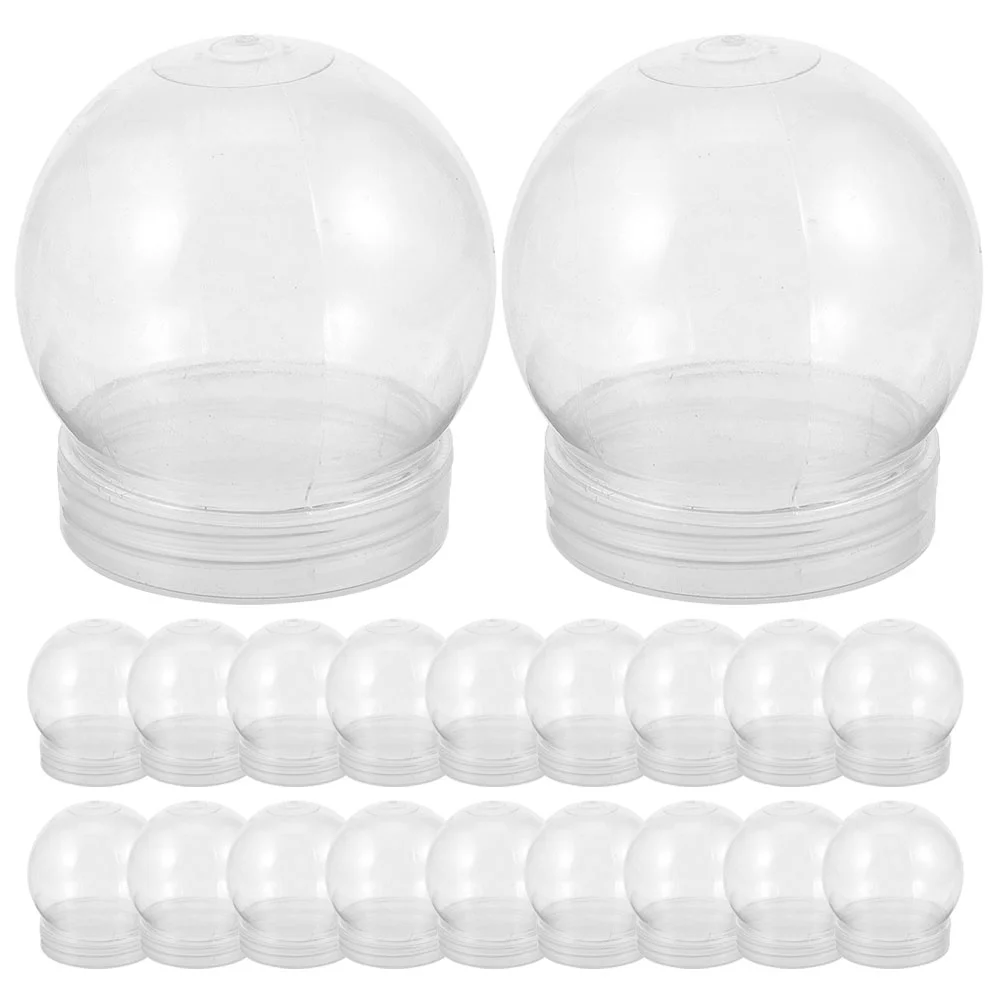 

20 Pcs DIY Snow Globe Clear Water Globes Prop Empty Plant Round Reusable Light Bulb