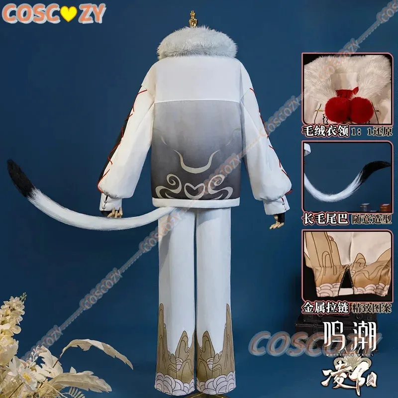 Game Wuthering Waves Lingyang Cosplay Costume Wig Tail Ear Earrings Gloves Coat Vest Pants Event Convention Cosplay Costumes