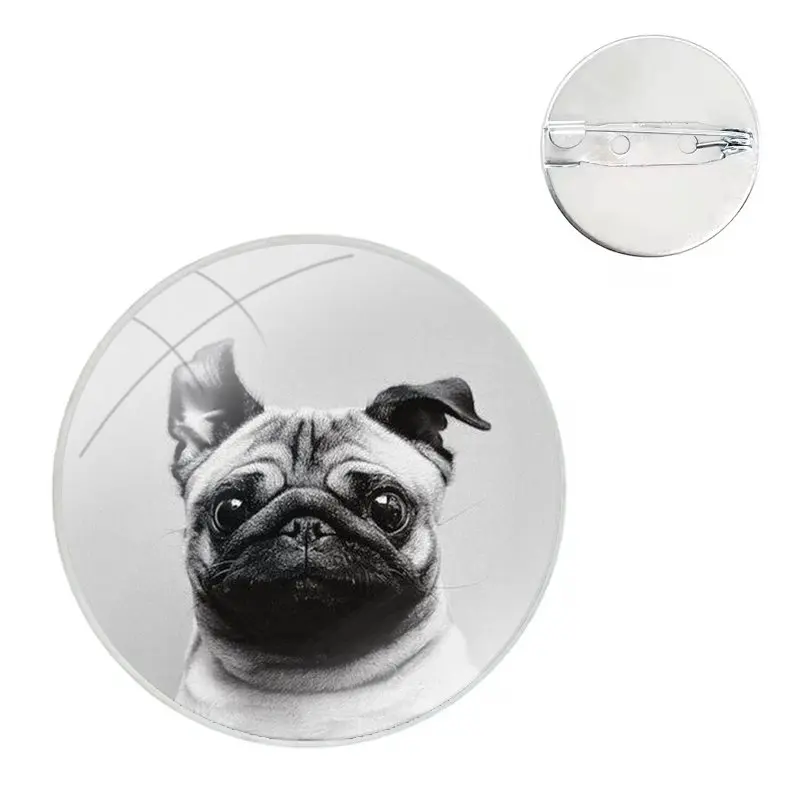 Badge Brooch Pin Accessories For Clothes Backpack Decoration gift funny Pug dog Art