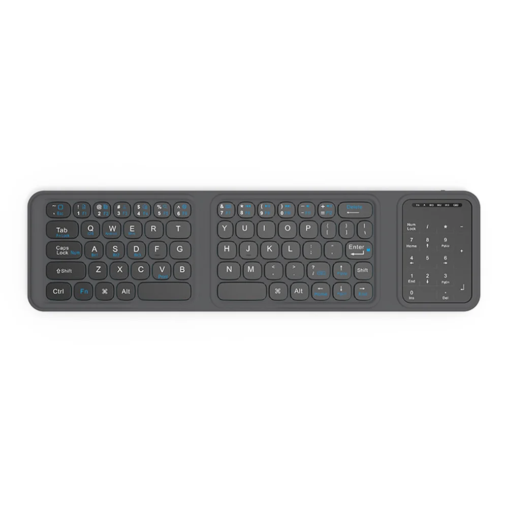 BK19 ミニ Bluetooth 互換キーボード 超薄型ポータブル ワイヤレス 三つ折りキーパッド タッチパッド付き
