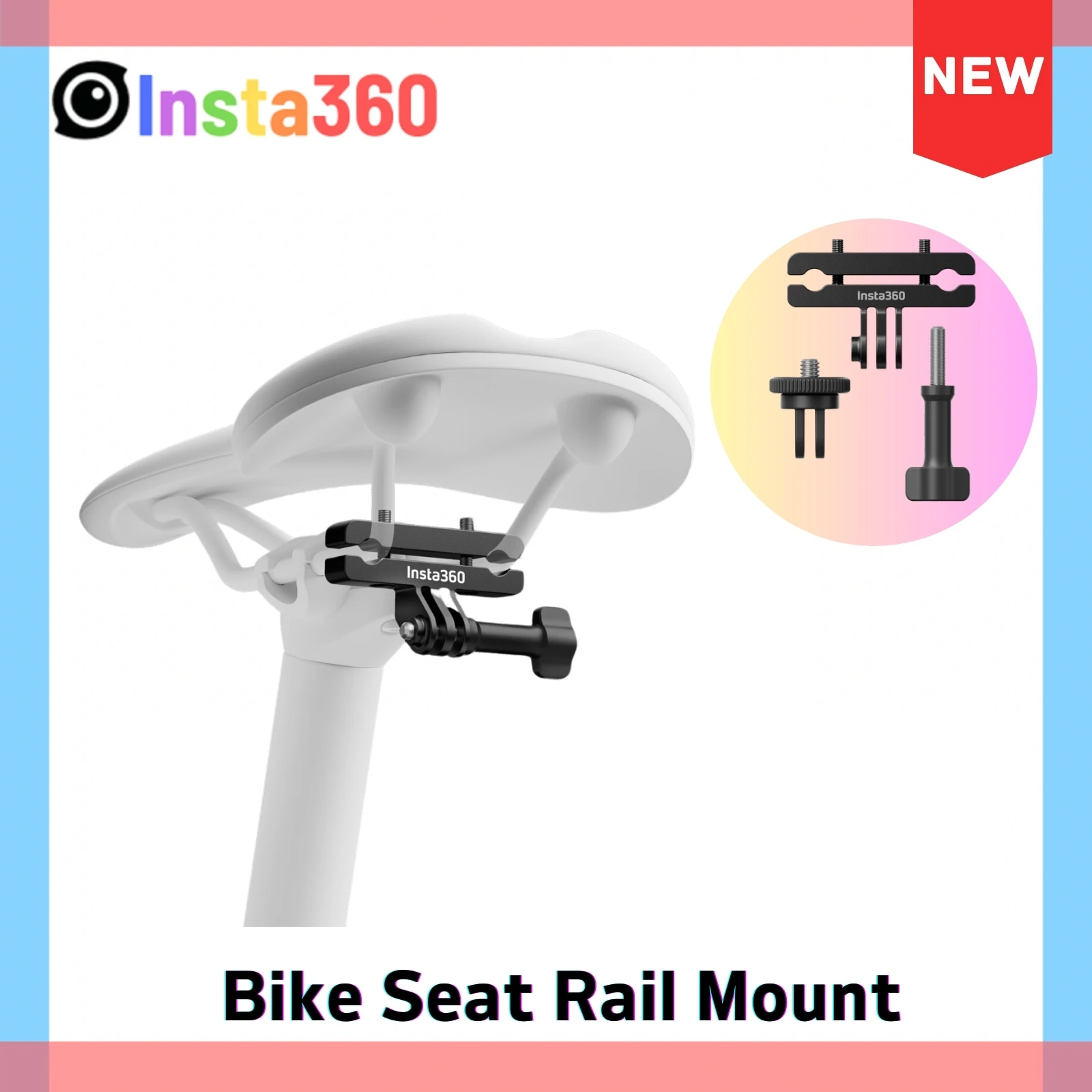 Insta360 Bike Seat Rail Mount Clamp Bracket Aluminium Cycling Gimbal Gears For Insta 360 X4 X3 ONE X2 Ace Original Accessories