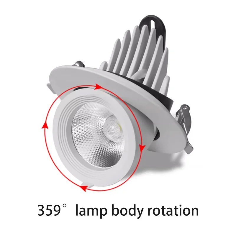 Hole 75/100/125/150MM beam angle adjustable LED COB recessed downlight 7W 12W 20W 30W LED ceiling spotlight picture background