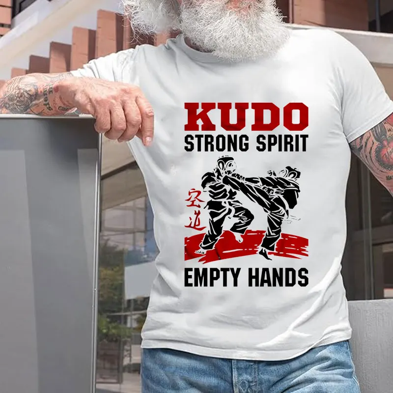 Kudo Karate Martial Art Graphic Tee Unisex Empty Hands Strong Spirit Combat Trainee Cotton Dojo Gym Training Print Tshirt