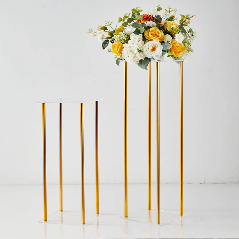 Metal Flower Vase for Wedding Decoration, Table Centerpiece, Vintage Floral Stand, Columns for Marriage, 10Pcs