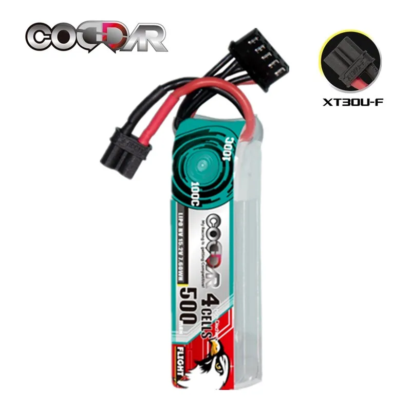 CODDAR HV LiPo แบตเตอรี่4S 15.2V 500MAh 100C สำหรับ Mobil RC เครื่องบินเฮลิคอปเตอร์ Quadrotor เครื่องบิน RC แบตเตอรี่ XT30ปลั๊ก