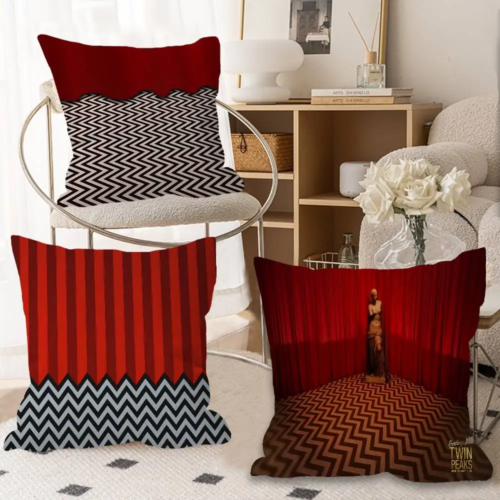 Mystery TV T-Twin P-Peaks Office Cushion Pillowcase Car Cushion Cover45X45CM Lumbar Pillowcase Sofa Pillowcover