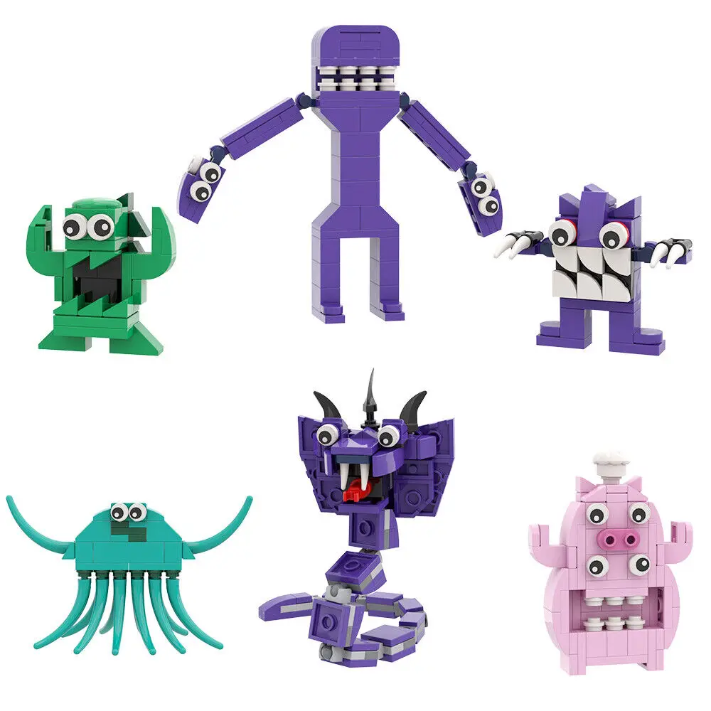 

6-in-1 Monsters Collection with Pink Pig, Purple Snake 363 Pieces MOC Build