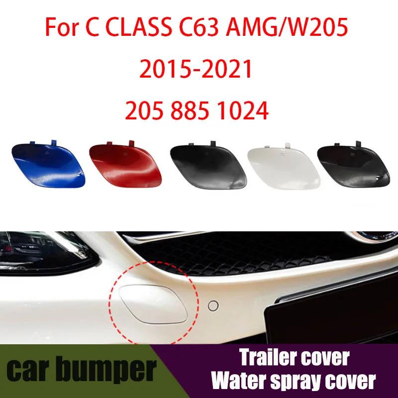 

For Benz C Class 2015-2021 C180 C200 C230 C300 AMG 2058851024 For Mercedes W205 AMG Car Front Bumper Tow Hook Cover Cap Black