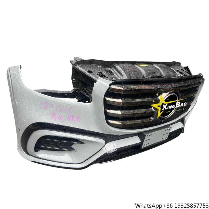 High-quality  front bumper with tow hook, suitable for Mercedes-GLS400/GLS450/GLS500/GLS63 W167 models 2023-2025