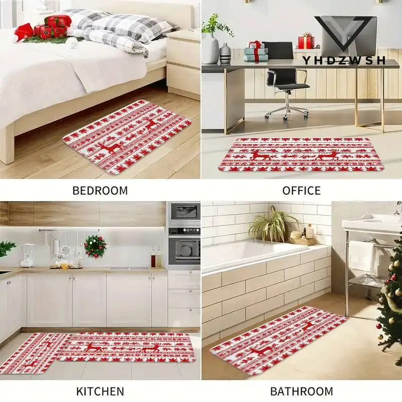 عيد الميلاد خمر منطقة البساط غرفة المعيشة البساط منخفضة كومة السجاد داخلي سجادة باب عدم الانزلاق السجاد لغرفة النوم المطبخ مدخل الحمام #5