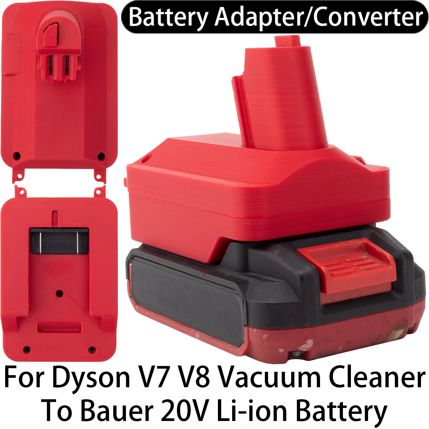Adapter For Dyson V7 V8 Vacuum Cleaner Tool To Bauer 20V Li-ion Battery Adapter Converter Power Tool Accessory