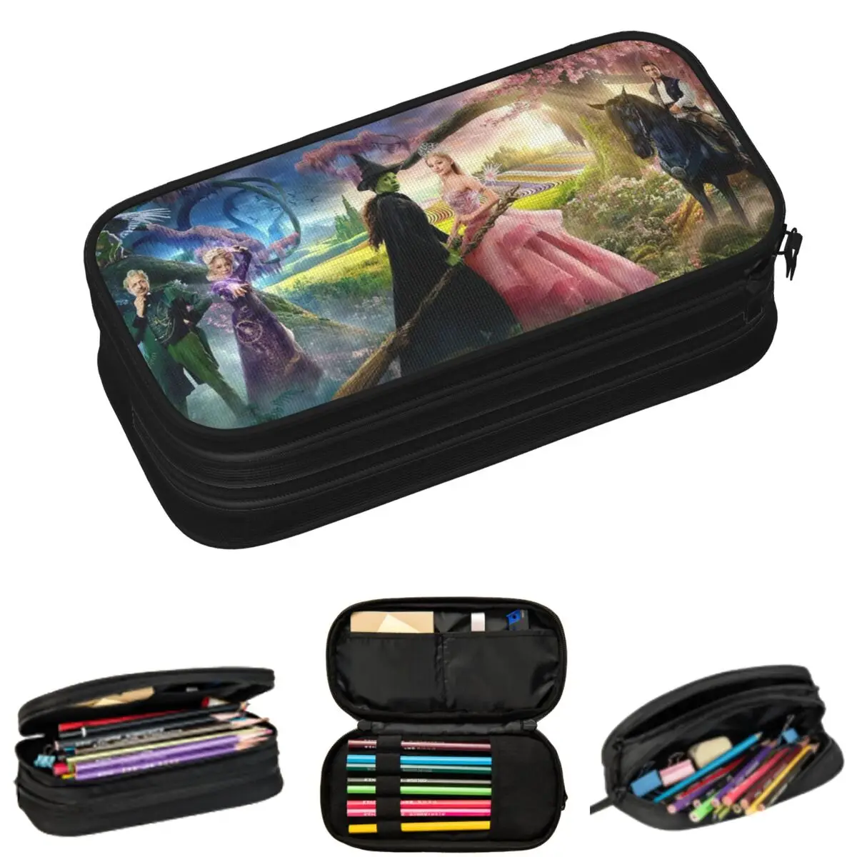 

Пеналы для карандашей с персонажами фильма «Злая»: Эльфаба и Глинда, подарки для студентов, коробка для ручек, сумка для карандашей, большая сумка для хранения, пенал-косметичка