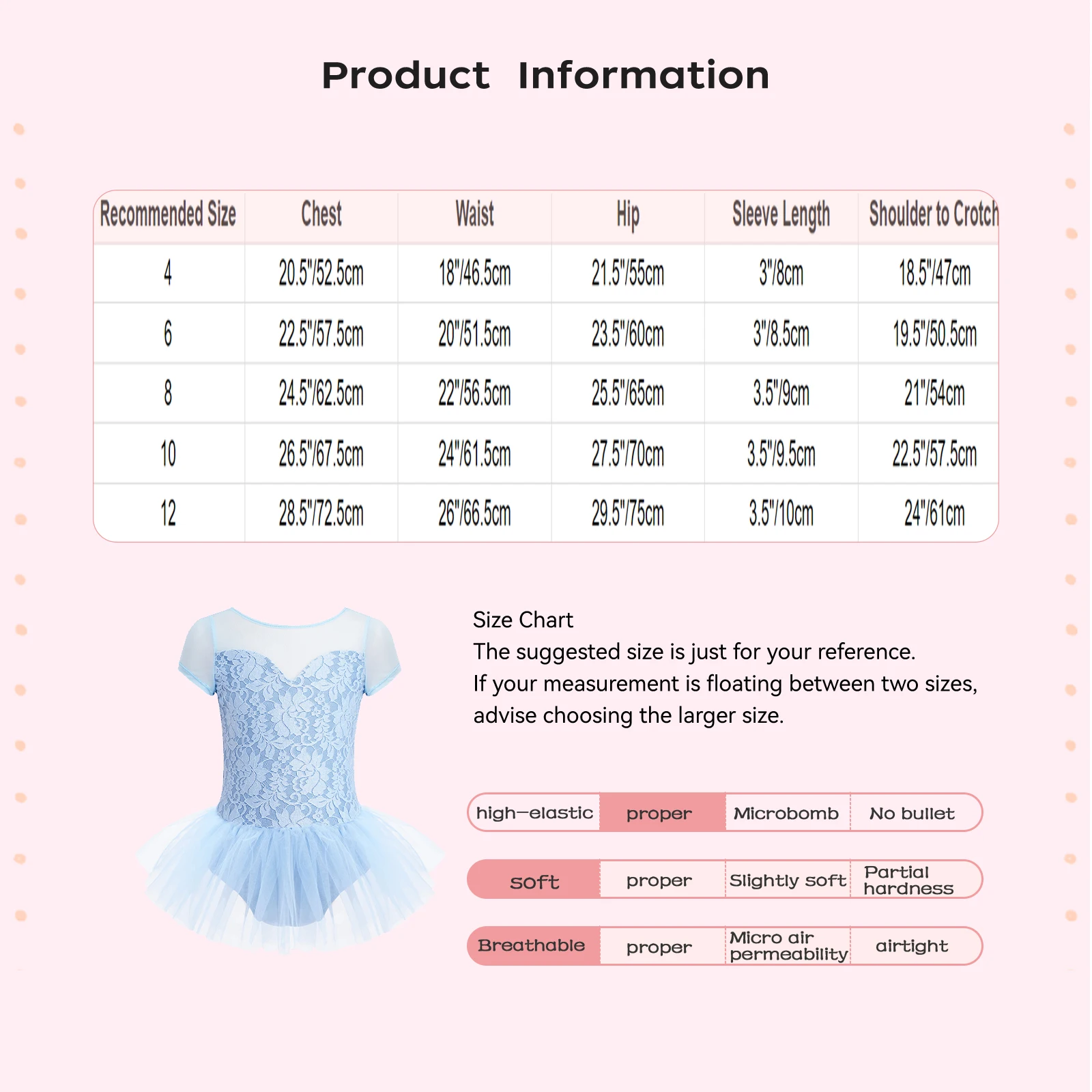 Kids Girls Lace Ballet Dance Dress Gymnastics Leotard Round Neck Short Sleeve Tulle Dress for Performance Competition