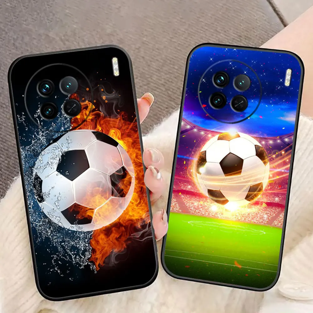 Fire Football Soccer Ball Phone Case For VIVO V30 V30E V29E V27 V27E V25 V23 V23E V21 V21E SE V19 S17 S16 Case Funda Coque Shell