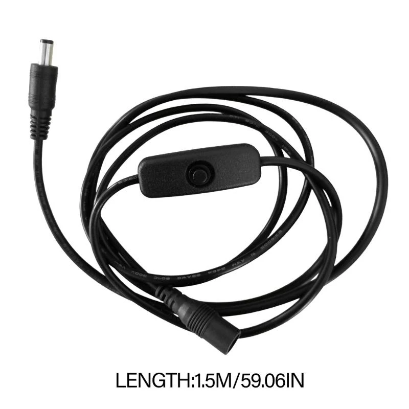 كابل تمديد الطاقة 5.5mmx2.1mm مع مفاتيح لجهاز التوجيه LED لإضاءة