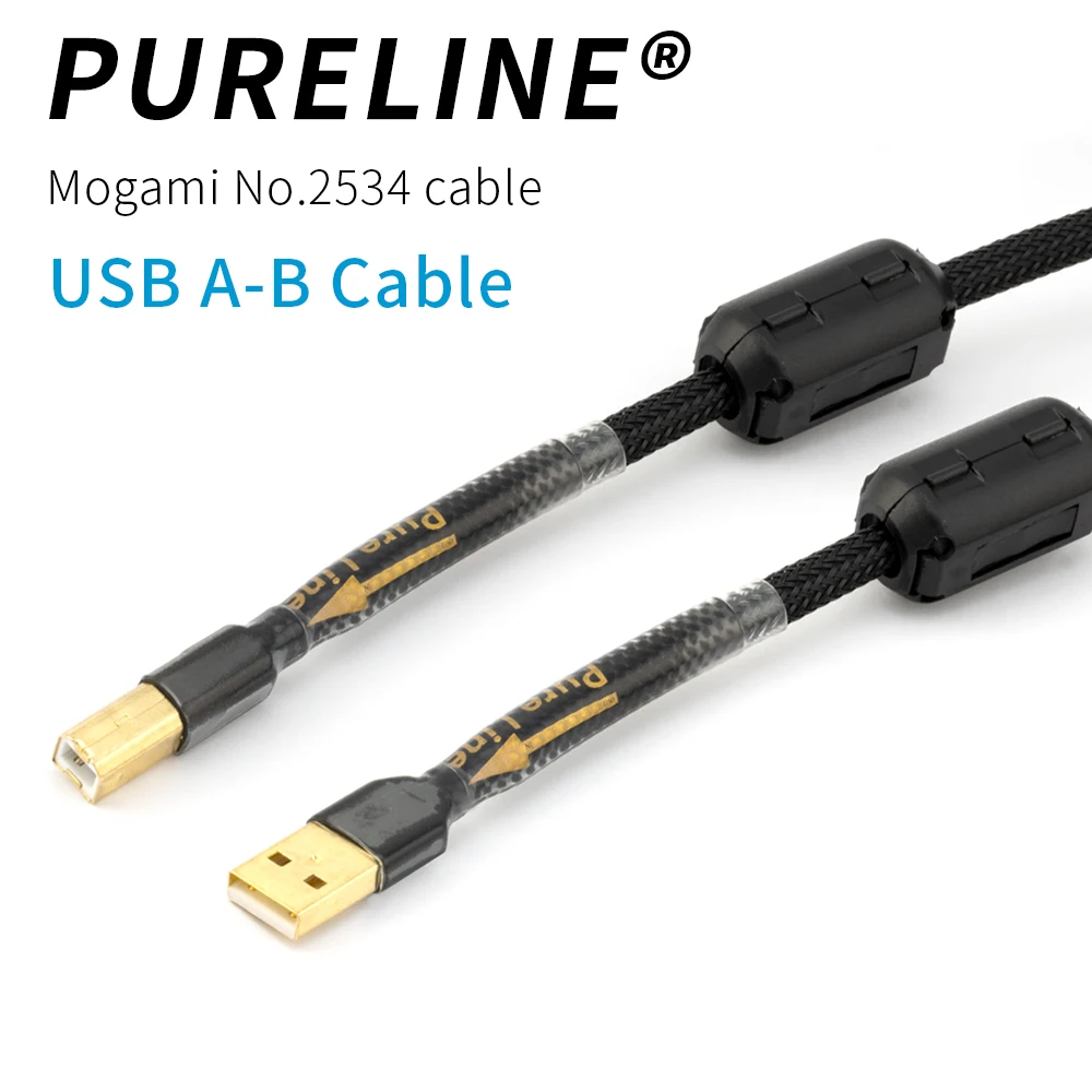 Pureline wysokiej jakości podwójny pierścień magnetyczny A-B kabel USB/kabel audio mogami 2534 do wzmacniacza Hifi DAC kabel do transmisji danych