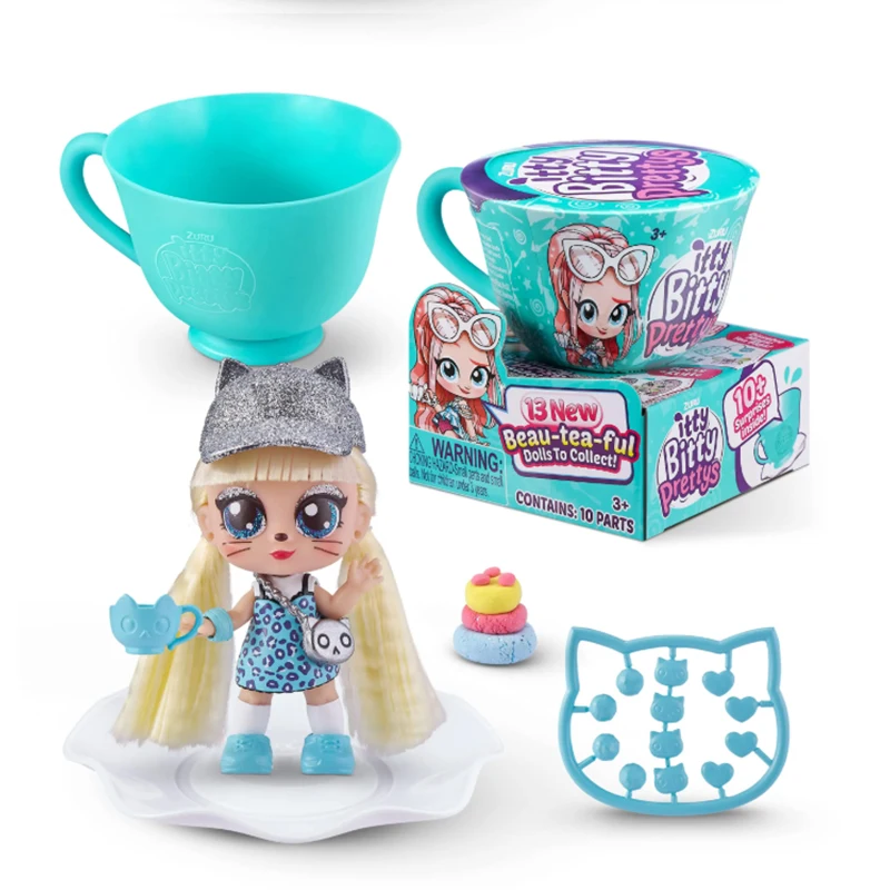 ZURU Itty Bitty Prettys Aidi Betty Tea Talk trompeta fiesta de té de la tarde sorpresa taza de té muñeca caja ciega juguete para jugar a las casitas para niñas