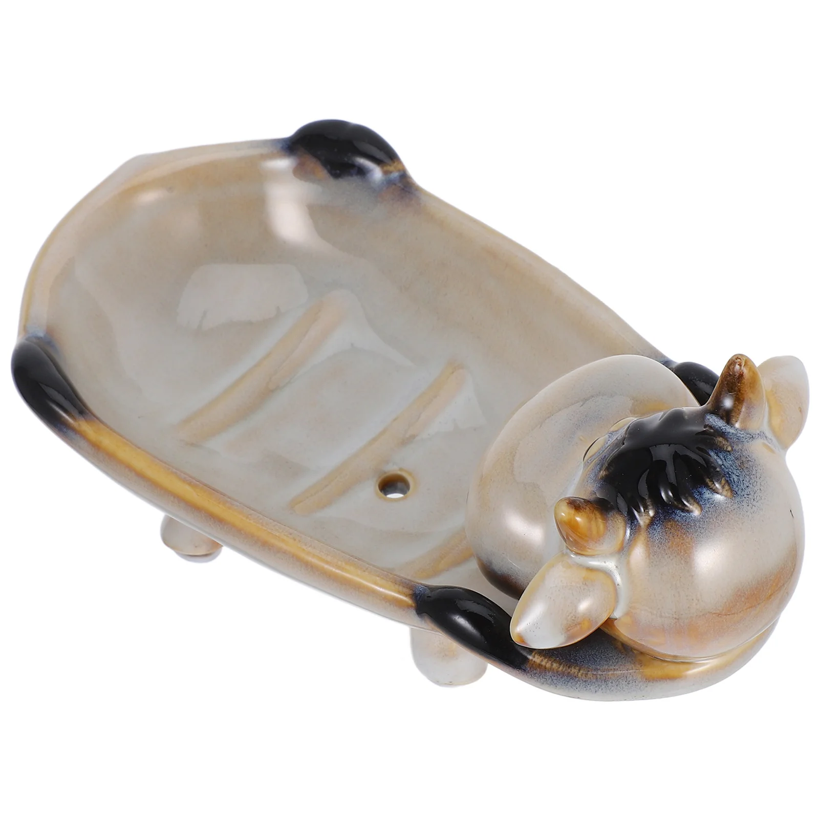 

Animal Shape Ceramic Soap Box Lovely Decorative Tray for Bar Soap Bathroom Supplies Sponge Razor Earring Organizer Drain Safe