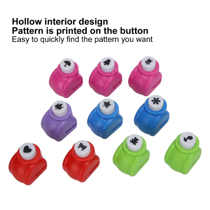 10-teiliger Locher mit verschiedenen Mustern, einfache Bedienung, multifunktionales tragbares Locher-Bastelset