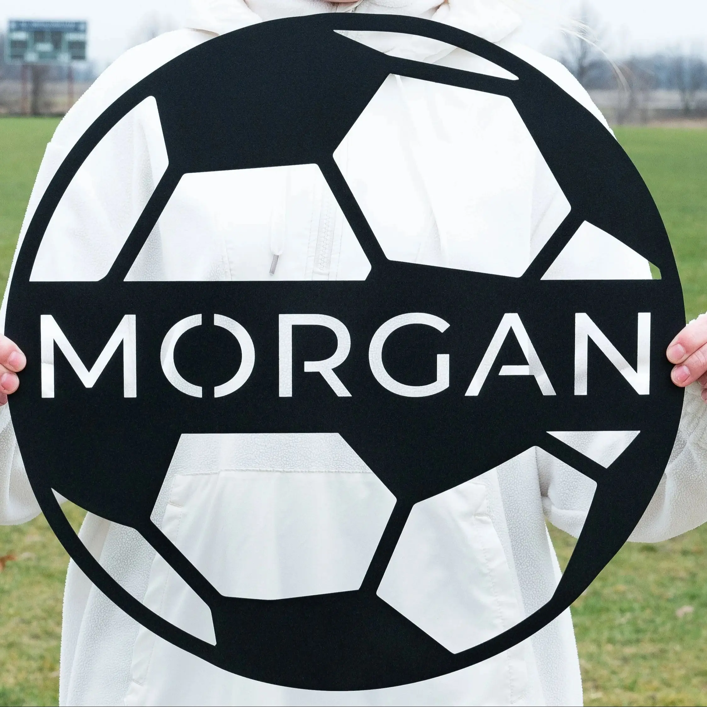 

Custom Soccer Ball Name Sign Metal Wall Art Soccer Name Sign Sports Name Sign Gift For Soccer Football Players Sports Wall