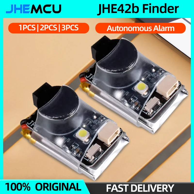 1/2/3PCS JHEMCU JHE42B Finder Buzzer Super Loud Tracker Alarm Beeper Built-in Battery LED Light For RC FPV Airplane Drone FC