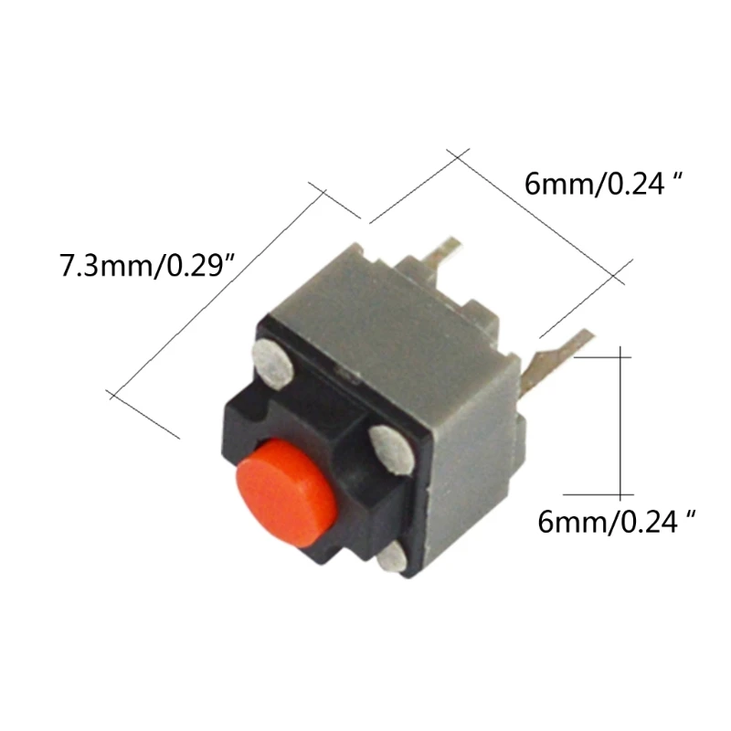 5 PCS 6x6x7,3mm Kailh Quadrado Silencioso Micro Interruptor Mudo Substituir um Retângulo