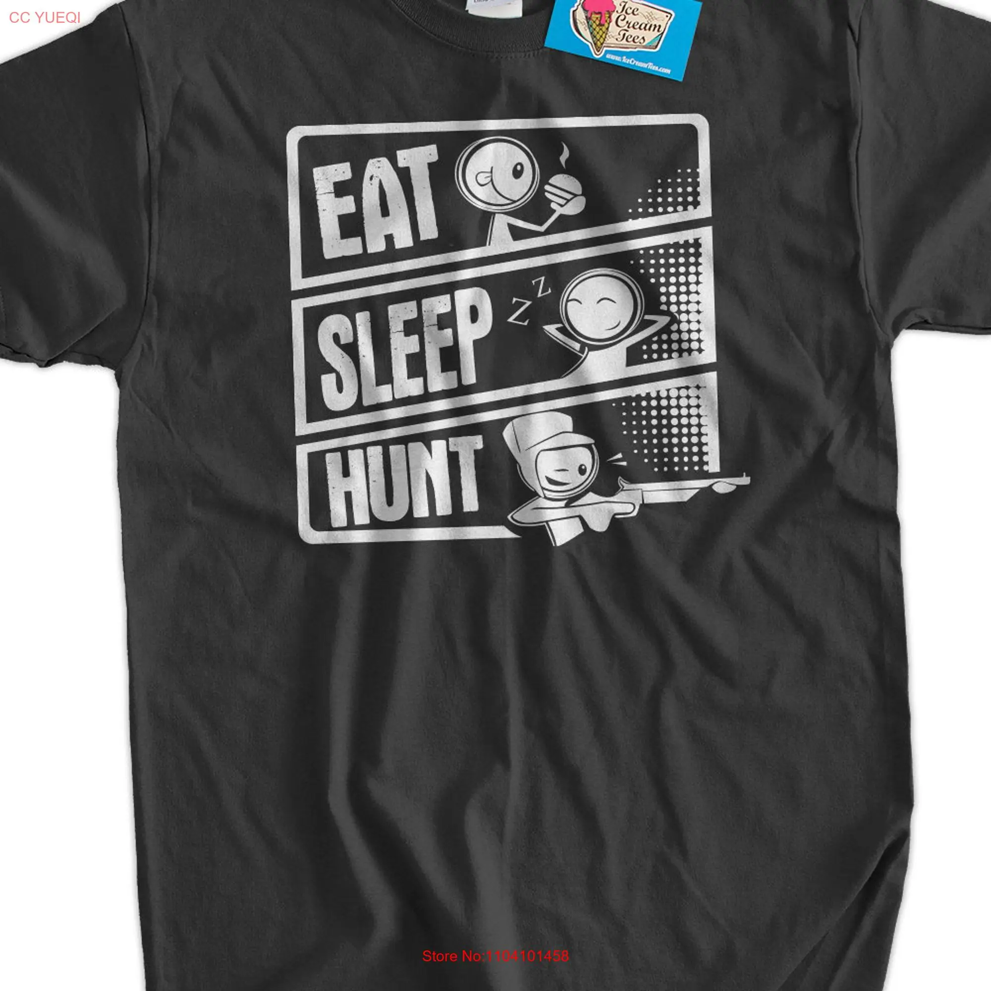 Hunting T Shirt hunt Eat Sleep s for Dad Guys Screen Mens Ladies Women long or short sleeves