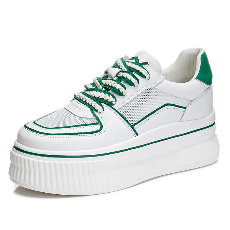 

Женские высокие кроссовки на толстой подошве с дышащей сеткой, улучшенная повседневная обувь на весну и лето, новый стиль, удобная универсальная обувь