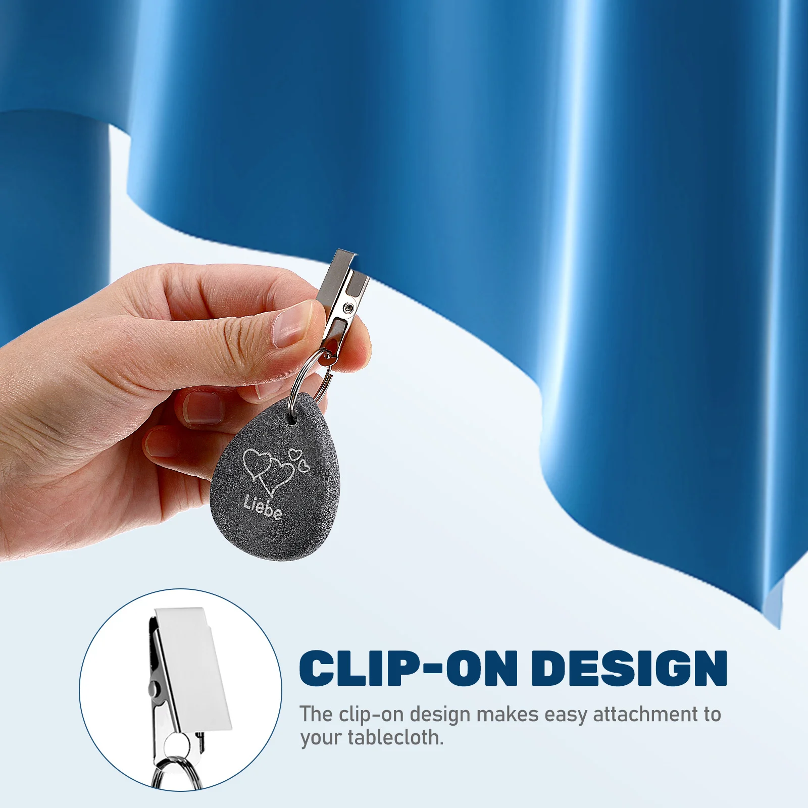 8Pcs Elegant Marble Tablecloth Clips Engraved Patterns Easy Use Outdoor Patio Weights Decor Tablecloth Weights