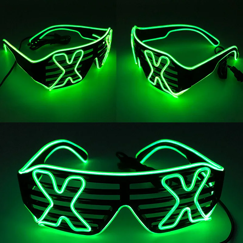 

Новинка, очки Double X Luminous Shutter EL, крутые очки для взрослых, костюмы, очки DJ Bar, дискотека, ночные очки
