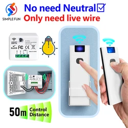 433Mhz No Neutral Wireless Smart Light Switch 220V 110V 230V Mini Single Live Wire Receiver Module Remote Control Lamp Light