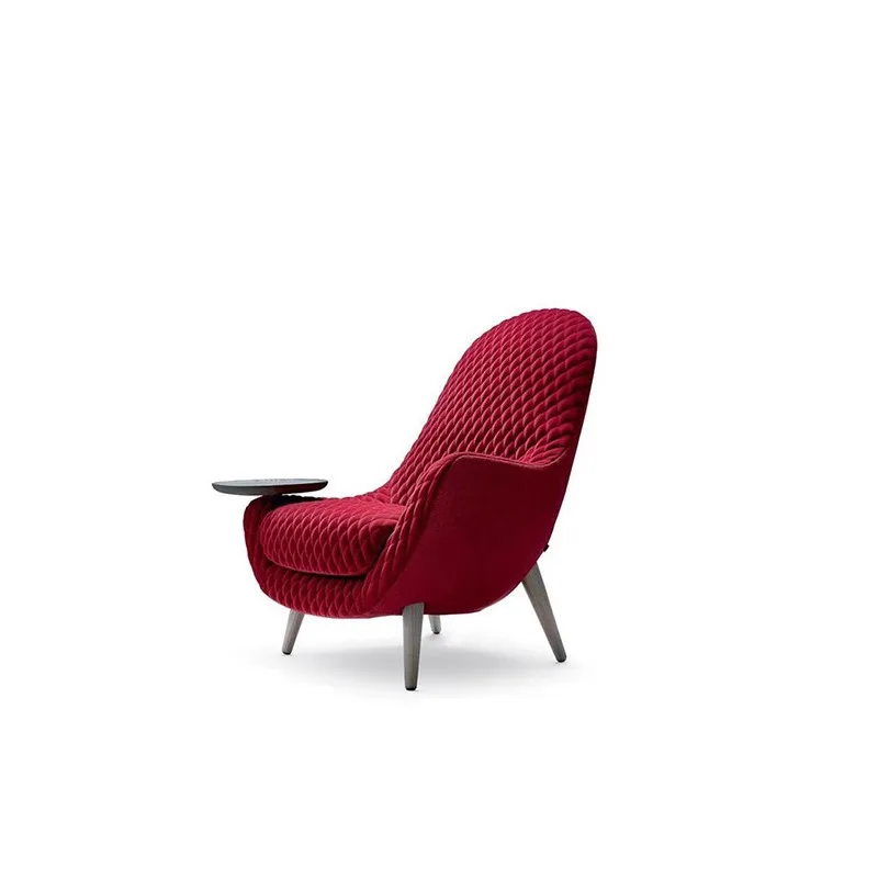 

Italian single sofa fabric leisure chair living room tiger chair hotel clubhouse negotiation high back