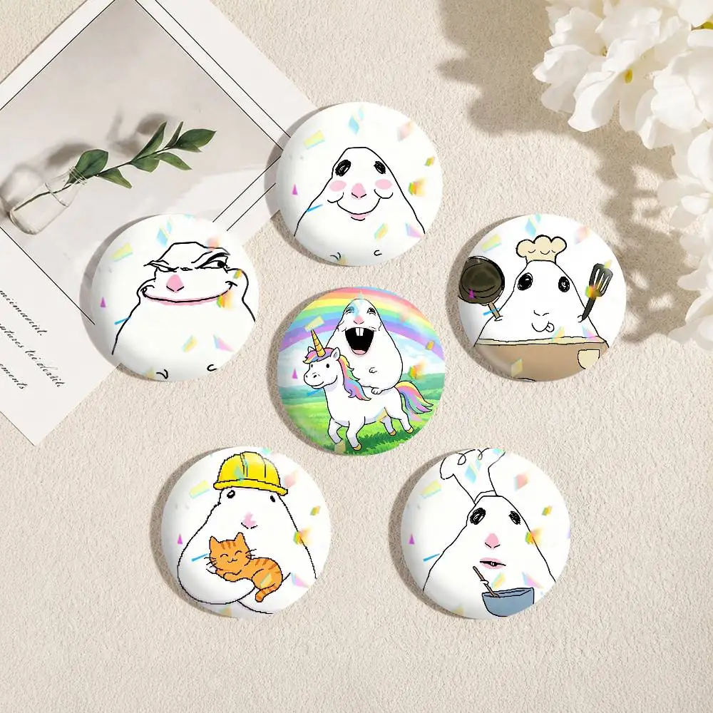 Creative Funny Hamster Meme  25mm 32mm 44mm 58mm 75mm Brooches Badges Pins for Accessories Gift